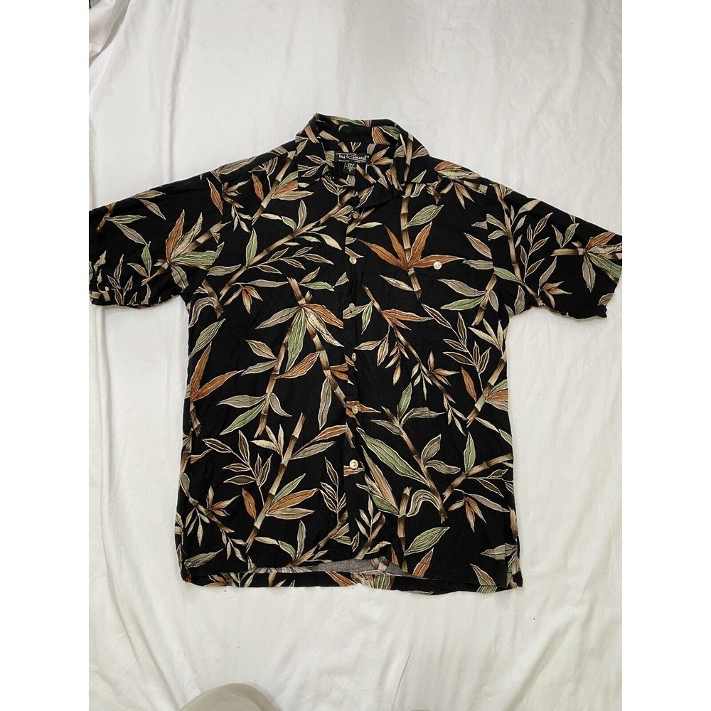 Tori Richard Mens S Short Sleeve Button Up BambooPattern Hawaiian Shirt